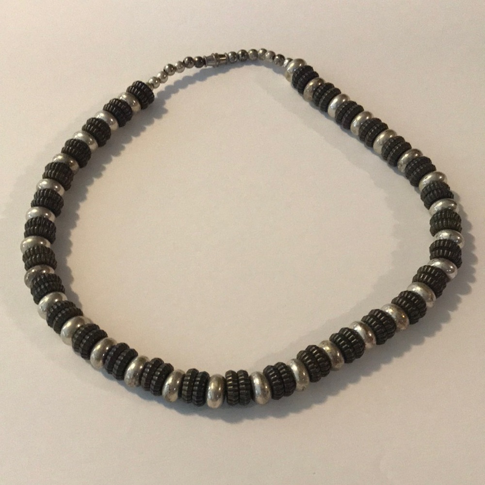 Grey and silver necklace costume jewelry